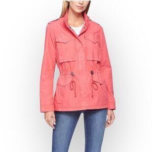 Levi's (S) Coral Lightweight Cotton Parachute Military Jacket Pockets Full-Zip